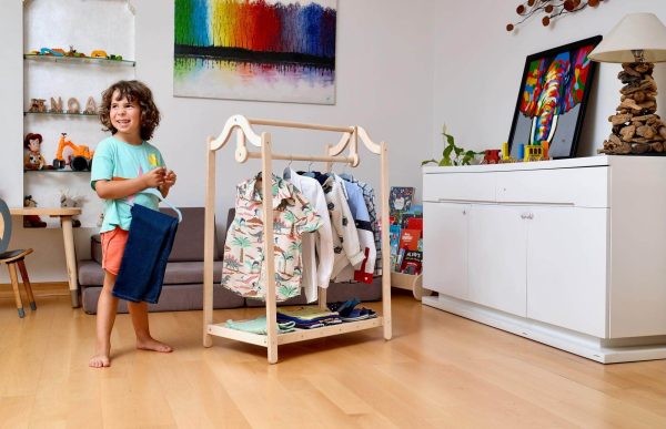 Montessori Wooden Kids Clothing Rack Online Hot Sale