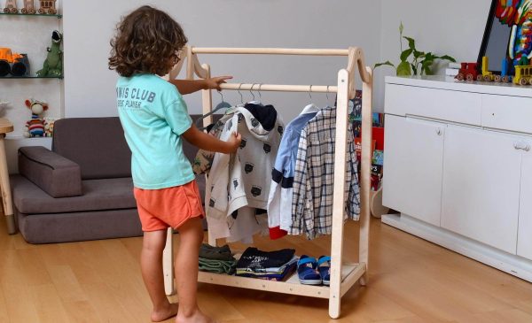 Montessori Wooden Kids Clothing Rack Online Hot Sale - Image 5