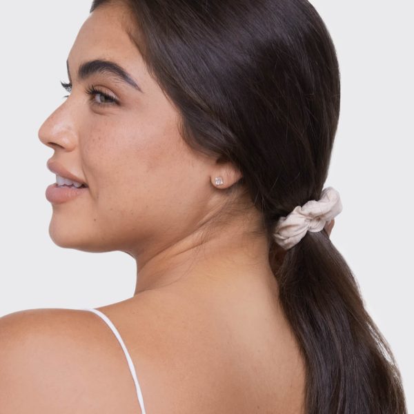 Organic Cotton Knit Scrunchies 5pc - Cream Cheap - Image 5