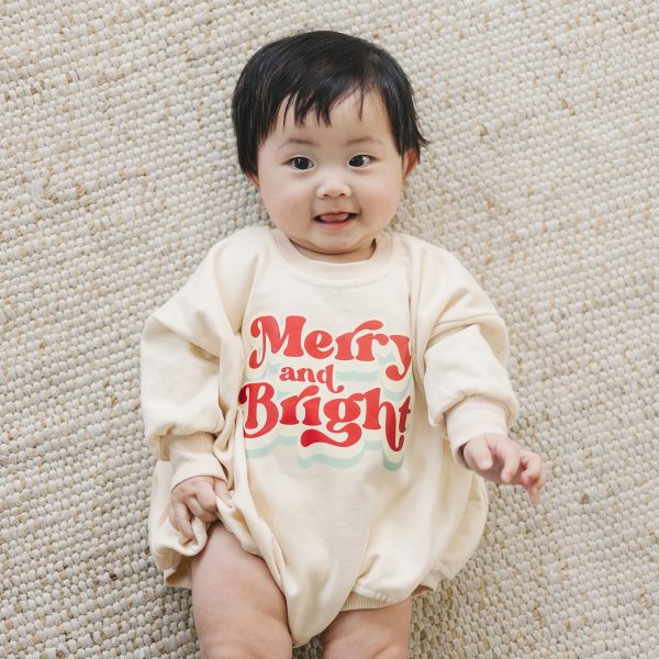 Merry and Bright Christmas Sweatshirt Romper Online Sale