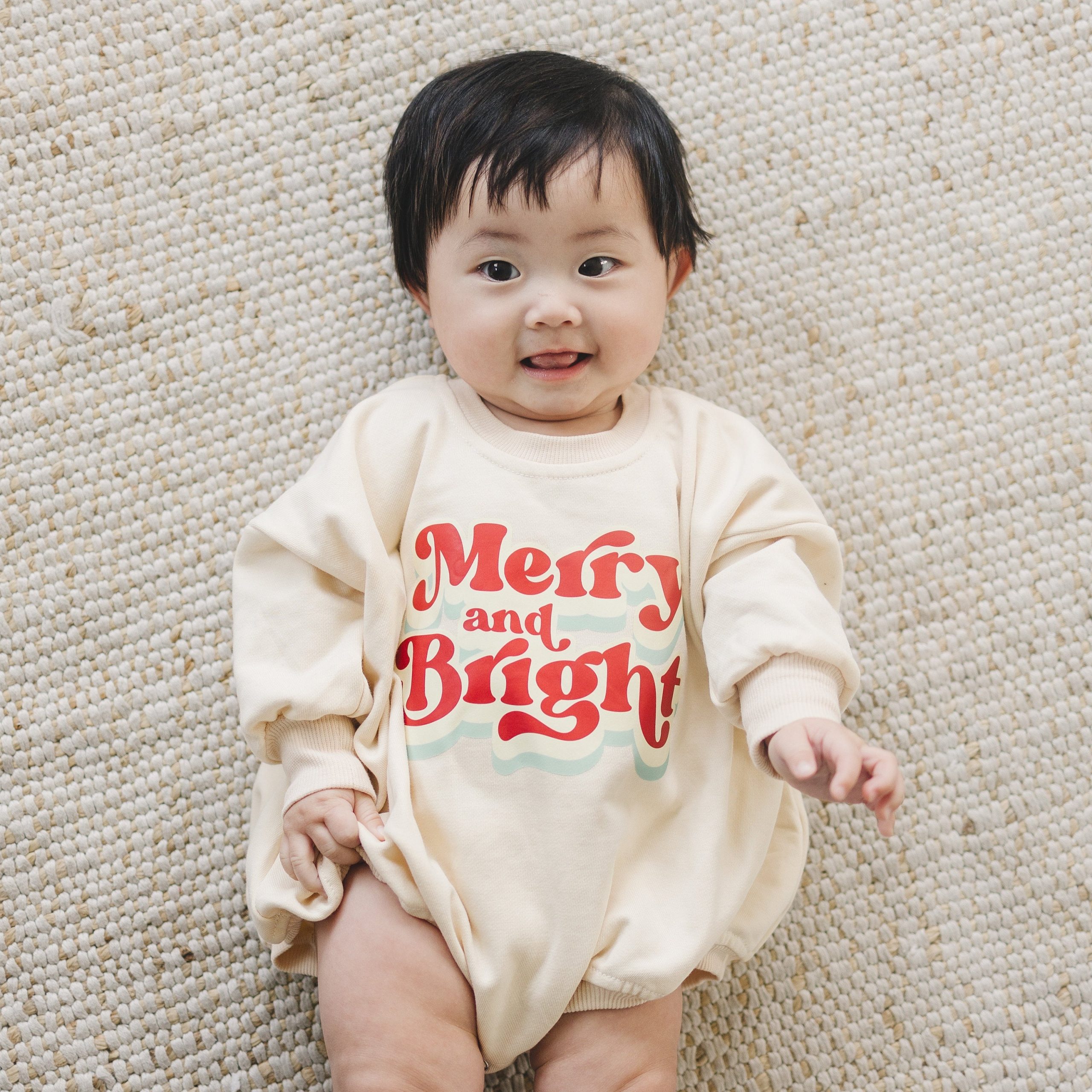 Merry and Bright Christmas Sweatshirt Romper Online Sale