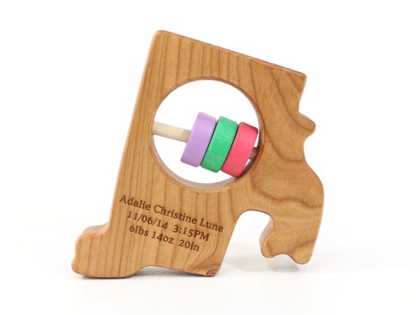 Rhode Island State Wooden Baby Rattle™ For Discount - Image 2