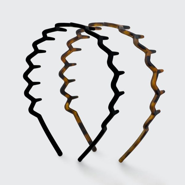 Zig Zag Headband 2pc - Black & Tort For Discount