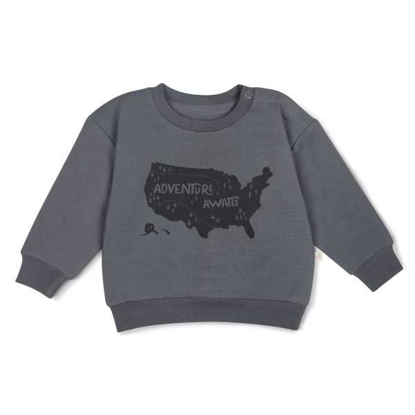 Organic Fleece Sweatshirt - Adventure Awaits Fashion - Image 2