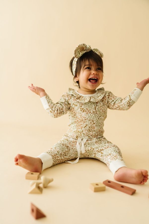 Organic Ruffle Onesie & Pants Set - Gardenia Cheap - Image 3
