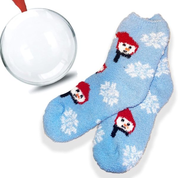 Cozy Snowman Fuzzy Sock Ornament Hot on Sale