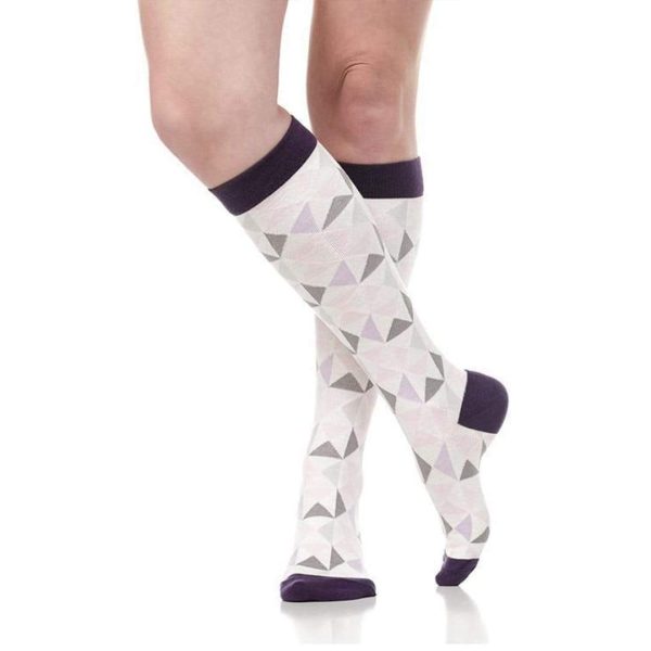Modern Triangle: Pink & Lavender Compression Socks Unisex Knee High Sock Online Hot Sale