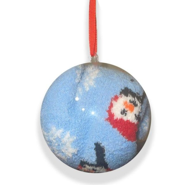 Cozy Snowman Fuzzy Sock Ornament Hot on Sale - Image 2