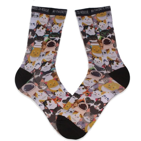 Cat Rescue My Favorite Breed is Rescue Crew Sock Sale