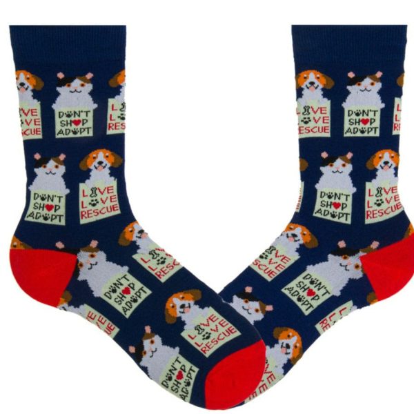 Animal Rescue Pets Adopt Don t Shop Socks For Discount - Image 3